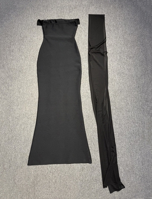 SB3477 end Women's Fashion Stylish and Elegant Party Dress with Water Diamond Beaded Embellishments Front Wrap Style Woven