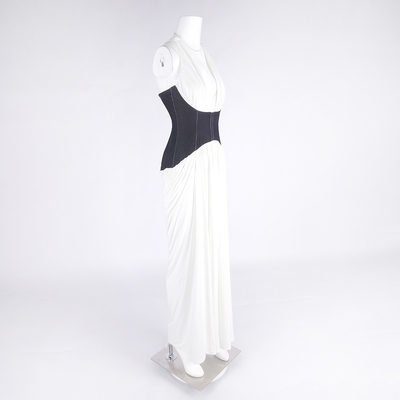 Kimshein Summer Women's V-Neck Elegant Slim Wrap Tie Sleeveless Long Dress in Soft Viscose Fabric for and Standards