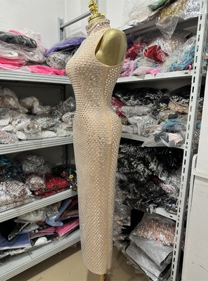 SB3467 Fashionable Blingbling Dance Party Dress for Women Customizable Logo Position 220g Fabric Weight