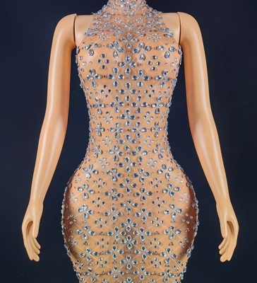 Brush Train AD2577 Luxurious Sleeveless Water Diamond Ball Gown Elegant Party Evening Dress for All Seasons