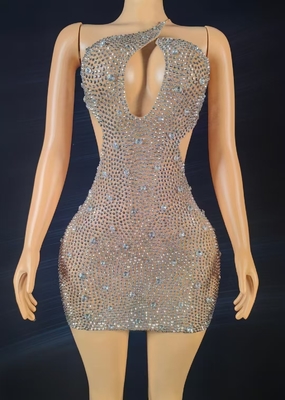 Crystal Decoration AD2579 Kimshein Luxury Bodycon Rhinestone Women's Short Birthday Party Dance Club Dress Mini Sexy Clubwear