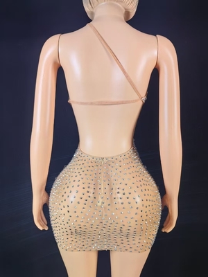 Crystal Decoration AD2579 Kimshein Luxury Bodycon Rhinestone Women's Short Birthday Party Dance Club Dress Mini Sexy Clubwear