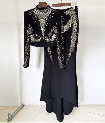 Full Sleeve Two-Piece Speaker Skirt Set with Colorful Sequins SR2418 A Perfect Combination of Style and Elegance