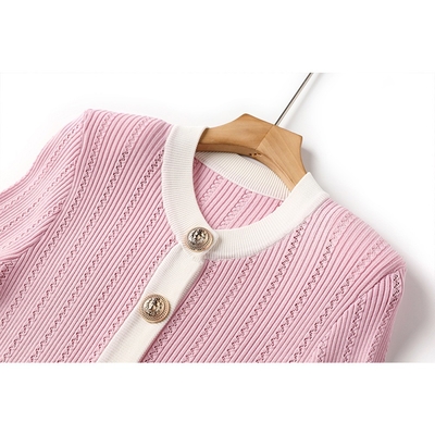 SR2413 Kimshein Elegant Long Sleeve V-Neck Two-Piece Women's Suit for Sophisticated and Fashionable Birthday Celebration