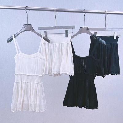 Eco-Friendly and Stylish KD2364 Kimshein Summer Women's Sleeveless Knitted Two-Piece Set for Quick Sampling in 7 Days