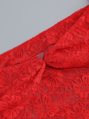 SS2401 Summer Women's Dress Chic and Sensual Long-Sleeved Lace Top with Floral Two-Piece Set
