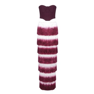 TOP SS2400 Summer Women's Sleeveless Vest Two-Piece Set with Tassel Details Accents and Embellishments