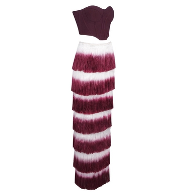 TOP SS2400 Summer Women's Sleeveless Vest Two-Piece Set with Tassel Details Accents and Embellishments