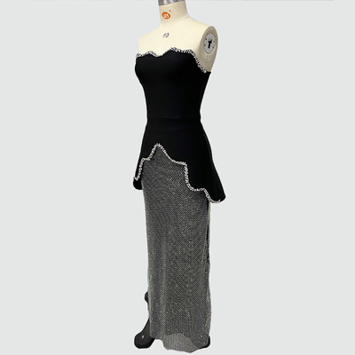 Guangdong SS2399 2-Piece Women's Luxurious Dress Set with Beaded Decoration Summer Collection