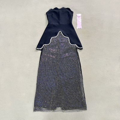 Guangdong SS2399 2-Piece Women's Luxurious Dress Set with Beaded Decoration Summer Collection