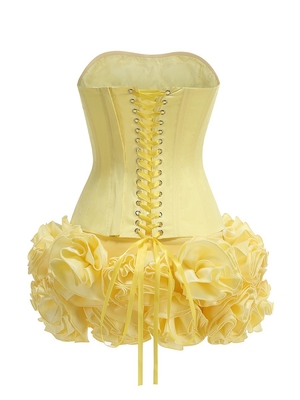 SS2398 Kimshein Summer Fashion 3D Rose Crop Top Mini Two-Piece Dress with None Printing Method Made of Polyester/Cotton