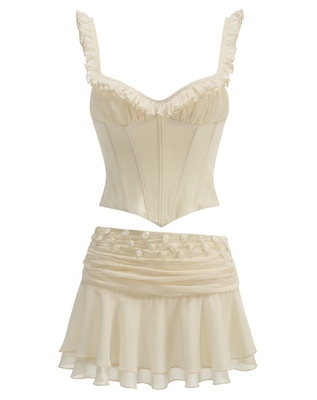 Polyester 2-Piece Set of Women's Summer Sexy Slim Fit Dress with Woven Method and Regular Sleeves