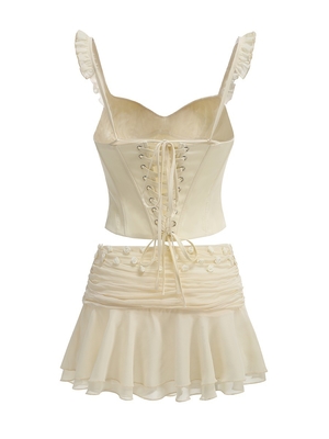 Polyester 2-Piece Set of Women's Summer Sexy Slim Fit Dress with Woven Method and Regular Sleeves