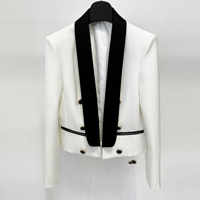 BA2337 Kimshein Women's Formal Short Jacket with Long Sleeves and Elegant Design Weaving Method