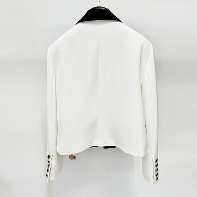 BA2337 Kimshein Women's Formal Short Jacket with Long Sleeves and Elegant Design Weaving Method