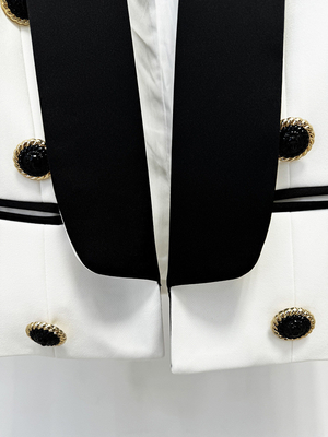 BA2337 Kimshein Women's Formal Short Jacket with Long Sleeves and Elegant Design Weaving Method