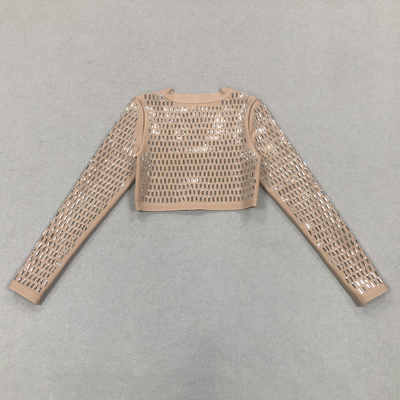 BA2343 Kimshein Fashion Women's Banquet Crystal Diamond Band Sport Jacket Full Sleeve Guangdong Origin Made in Guangdong