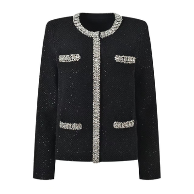 Guangdong BA2347 Kimshein Fashionable Women's Birthday Sports Jacket Dress Woolen Jacket Crystal Winter Women's Jacket