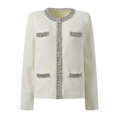 Guangdong BA2347 Kimshein Fashionable Women's Birthday Sports Jacket Dress Woolen Jacket Crystal Winter Women's Jacket