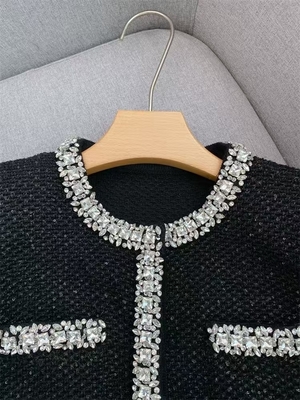 Guangdong BA2347 Kimshein Fashionable Women's Birthday Sports Jacket Dress Woolen Jacket Crystal Winter Women's Jacket