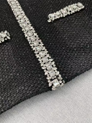 Guangdong BA2347 Kimshein Fashionable Women's Birthday Sports Jacket Dress Woolen Jacket Crystal Winter Women's Jacket