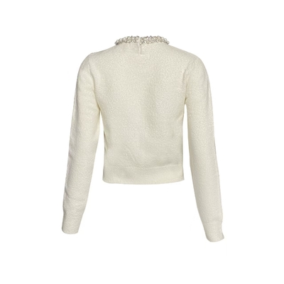 End Luxury Women's Winter Knitted Top with Long Sleeves in KD2346 Wool Fabric Supported by Hot Transfer Printing Method