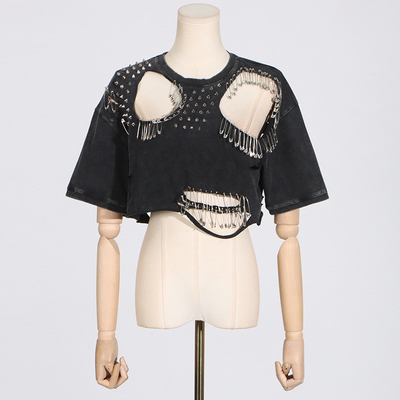TS2255 Kimshein High Collar Sexy Blouse for Women Party Pin Denim Jacket and Casual Style DHL/EMS/UPS/FedEx Shipping