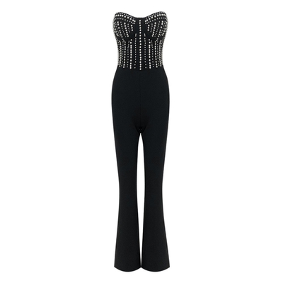 JB2286 Women's Party Jumpsuit with Pearl Strap and No Shoulder Strap in JB2286 Alternative Made of Spandex/Polyester