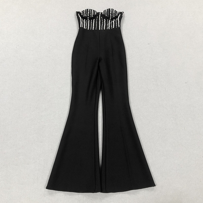 JB2286 Women's Party Jumpsuit with Pearl Strap and No Shoulder Strap in JB2286 Alternative Made of Spandex/Polyester