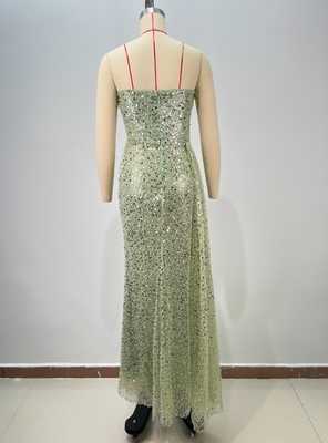 ED2775 Shimmering Pearls and Sequins Add Sparkle to this Luxurious Strapless Evening Dress for Gala Dinners