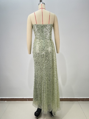ED2775 Green Sequin Ball Gown Cocktail Dress Formal Evening Dress with Polyester/Cotton Material and Sparkling Accents