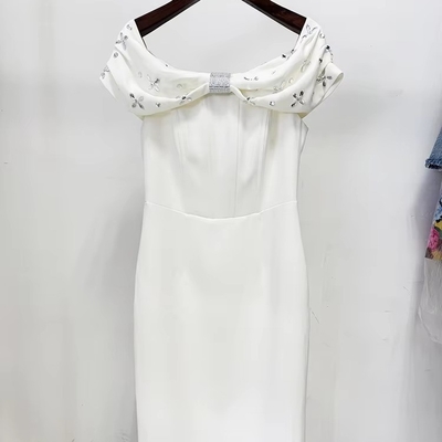 Off-Shoulder Party Dress with Diamond Beaded Detail and Straight Cut Fast 7-Day Sampling Supports Intelligent Tracking