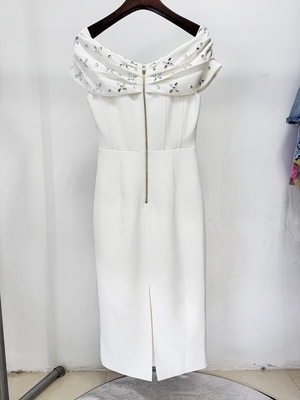 Off-Shoulder Party Dress with Diamond Beaded Detail and Straight Cut Fast 7-Day Sampling Supports Intelligent Tracking