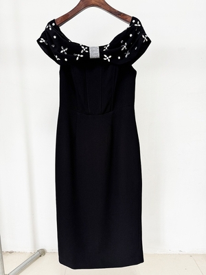 Off-Shoulder Party Dress with Diamond Beaded Detail and Straight Cut Fast 7-Day Sampling Supports Intelligent Tracking