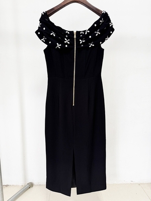 Off-Shoulder Party Dress with Diamond Beaded Detail and Straight Cut Fast 7-Day Sampling Supports Intelligent Tracking