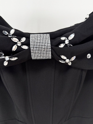 Off-Shoulder Party Dress with Diamond Beaded Detail and Straight Cut Fast 7-Day Sampling Supports Intelligent Tracking