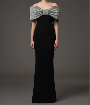 ED2772 Fashion Pearl Evening Dress for Women Off-Shoulder and Elegant Long Length Party Dress without Sleeves 7-Day Fast Sampling