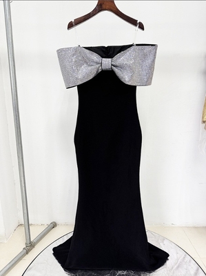 ED2772 Fashion Pearl Evening Dress for Women Off-Shoulder and Elegant Long Length Party Dress without Sleeves 7-Day Fast Sampling