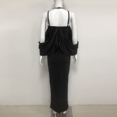 Smart Tracking Supported Kimshein SB3460 Luxury Maxi Party Dress with Crystal Rhinestones and Elegant Bandage Skirt