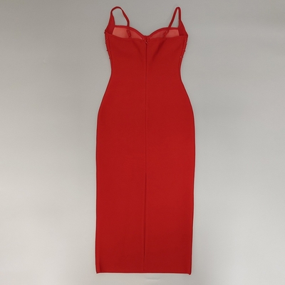SB3456 Fashion Pearl Bodycon Bandage Dress with Crystal Sleeveless Straight Knife Fabric Detail and Decoration