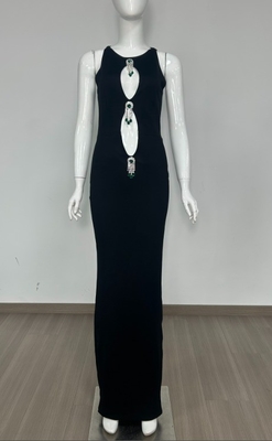 Environmental Friendly Sleeveless Hollow Out Crystal Fringe and Fashion Bandage Skirt SB3455 Evening Dress for Women