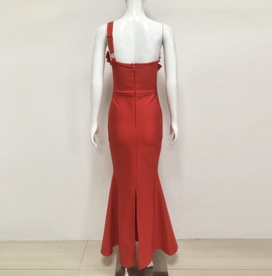 220g Fabric Weight Elegant and Sexy 3D Floral Evening Dress for Club Party Pure Color Woven Bandage Dress SB3453
