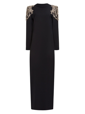 Breathable LS2669 Backless Party Dress for Women Long Sleeves and Hanging Neck Collar Luxurious Diamond Crystal Dress