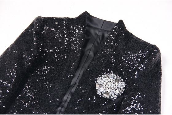 BLAZER SR2405 Women's Fashion Two-Piece Dress Set with Shiny Sequin Party Dress and Glittering Embellishments
