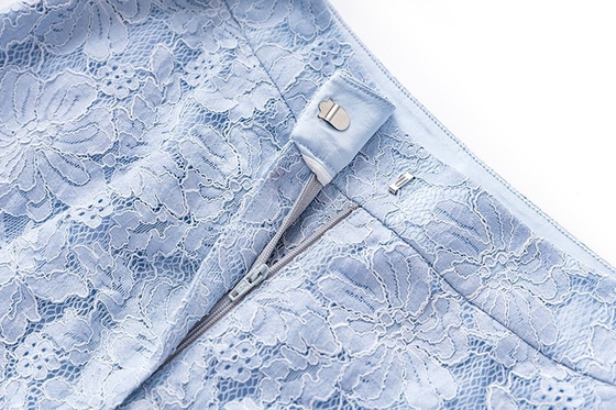 SR2403 Kimshein Blue Lace V-Neck Suit Pants Women's Two-Piece Set for Comfortable and Stylish Design