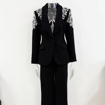 SR2400 Kimshein Women's Party Suit Set Elegant Formal Western Suit Pants Women's Two-Piece for Chic and Elegant Ensemble