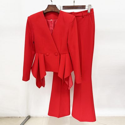 SR2398 Fashion Sport Jacket Suit Elegant Two-Piece Long Pants Set for Women Official Luxurious Two-Piece and Distinctive