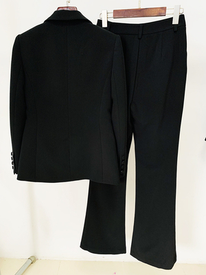 Kimshein Women's Formal Crystal Pants Suit Business Two-Piece Set with SR2397 Fashion Sport Jacket and Long Pants