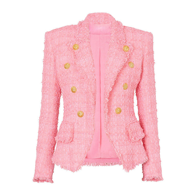 BA2340 Kimshein Autumn/Winter Fashion French Style Slim Fit Houndstooth Blazer Suit Jacket for Customer Requirements