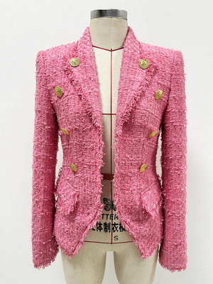 BA2340 Kimshein Autumn/Winter Fashion French Style Slim Fit Houndstooth Blazer Suit Jacket for Customer Requirements